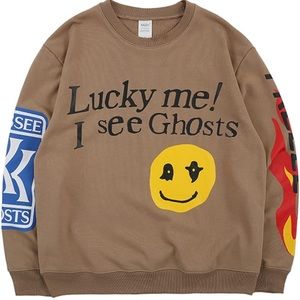 unisex Lucky Me I See Ghosts brown sweatshirt